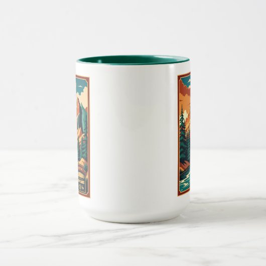 Colorado Mountains Retro Kleuren Mok (Midden)