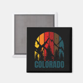 Colorado Mountains Retro Magneet (Voorkant / Achterkant)