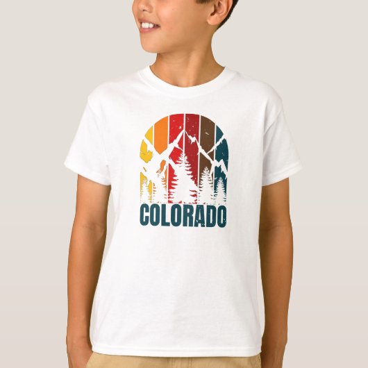 Colorado Mountains Retro T-Shirt (Voorkant)