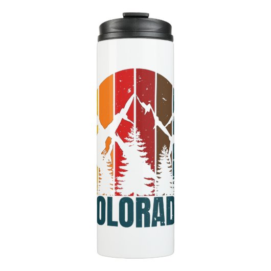 Colorado Mountains Retro Thermosbeker (Voorkant)