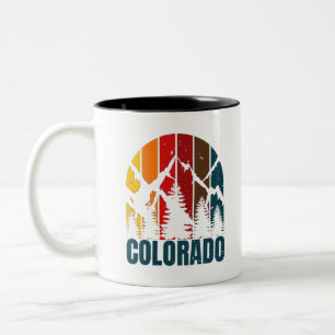 Colorado Mountains Retro Tweekleurige Koffiemok