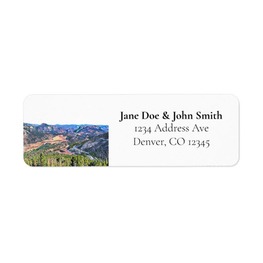 Colorado Mountains Return Address Labels (Voorkant)