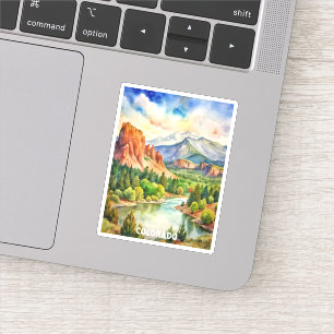 Colorado Mountains Waterverf schilderij Sticker