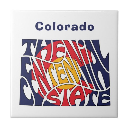 Colorado Nickname Word Art Tegeltje (Voorkant)
