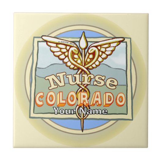 Colorado Nurse Caduceus  Tegeltje (Voorkant)