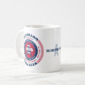Colorado Patriottisch Circulair Monogram Mok (Voorkant links)