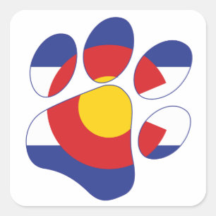 Colorado-Paw-Print-1 Vierkante Sticker