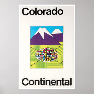 Colorado Reisposter Continental Airlines Kunst Poster