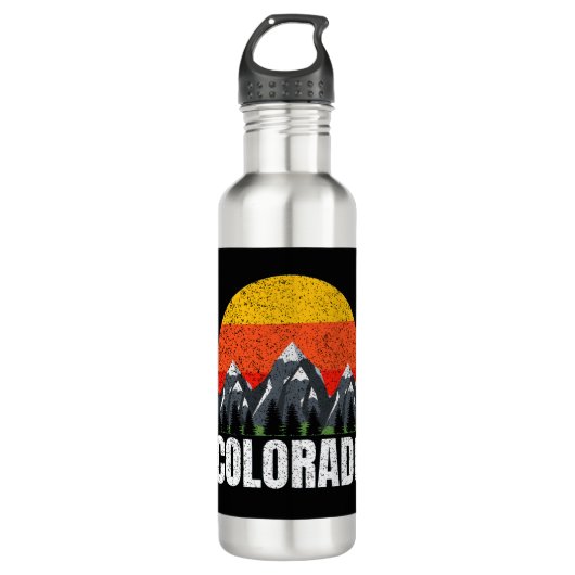 Colorado Retro Sunset Waterfles (Voorkant)