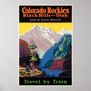Colorado Rockies Oude Reisposter Poster
