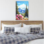 Colorado Rocky Mountains Blooming Cactus Canvas Afdruk (Insitu (Slaapkamer))