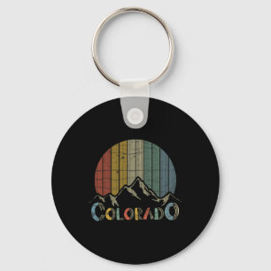 Colorado Rocky Mountains Retro T-shirt Skiing Camp Sleutelhanger