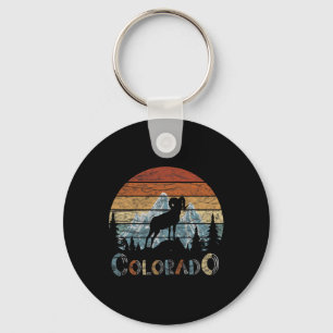 Colorado Rocky Mountains Retro T-shirt Skiing Camp Sleutelhanger