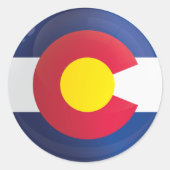 Colorado Round Icon Flag Ronde Sticker (Voorkant)