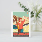 Colorado Ski Girl Briefkaart (Staand voorkant)