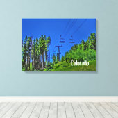 Colorado ski lifts toile wrap (Insitu (Plancher de Bois))