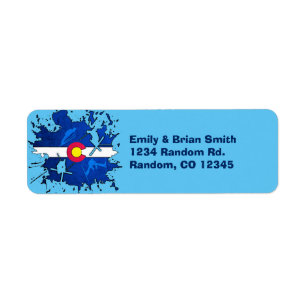  Colorado ski splatter retourlabels Etiket