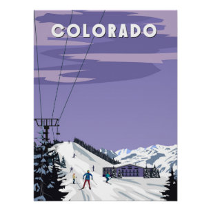 Colorado Skigebied poster vintage Aspen Perfect Poster