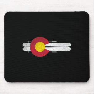 Colorado Skiing Shirt Colorado Flag Skis Mannen vr Muismat