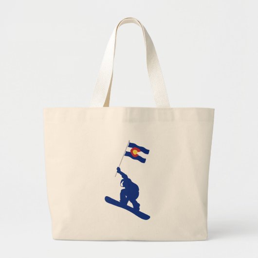 Colorado Snowboard Flag Grote Tote Bag (Voorkant)