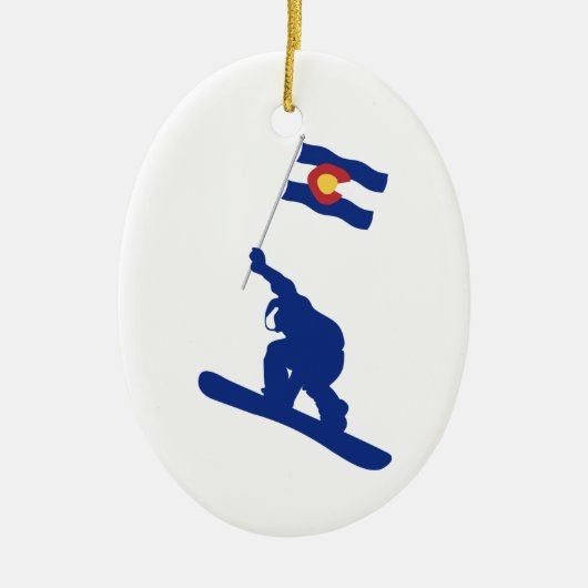 Colorado Snowboard Flag Keramisch Ornament (Voorkant)