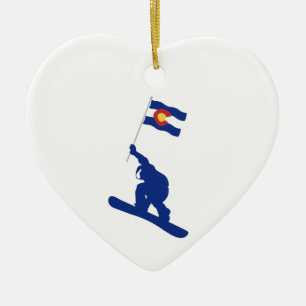Colorado Snowboard Flag Keramisch Ornament