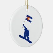 Colorado Snowboard Flag Keramisch Ornament (Rechts)