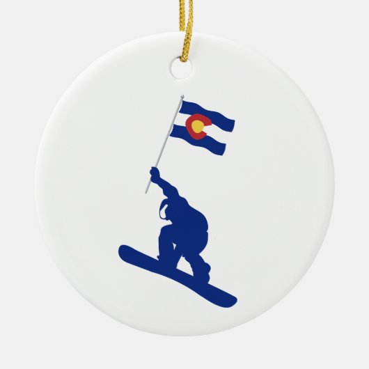 Colorado Snowboard Flag Keramisch Ornament (Voorkant)