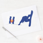 Colorado Snowboard Flag Rechthoekige Sticker (Envelop)