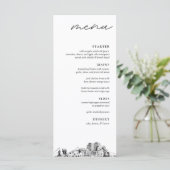 Colorado Spring Skyline Modern Wedding Dinner Menu (Staand voorkant)