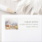 Colorado Springs, Colorado Aquarel Adres Etiket (Insitu)