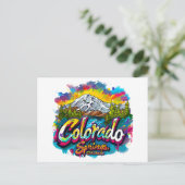 Colorado Springs, Colorado Pikes Peak Mountain Briefkaart (Staand voorkant)