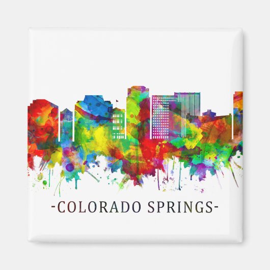 Colorado Springs Colorado Skyline Magneet (Voorkant)