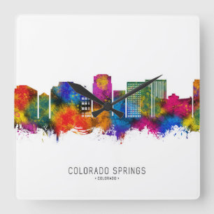 Colorado Springs Colorado Skyline Vierkante Klok