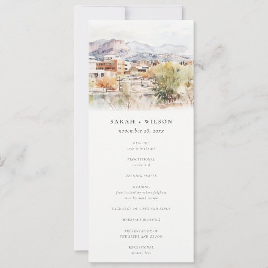 Colorado Springs, Colorado Wedding Program Kaart (Voorkant)
