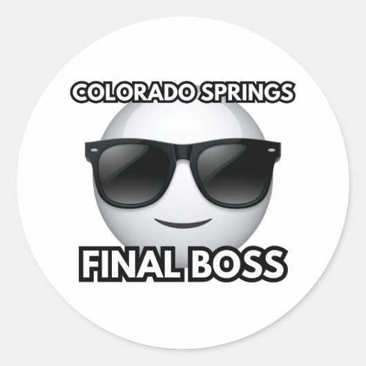 Colorado Springs Final Boss Cool Emoji Sticker (Voorkant)