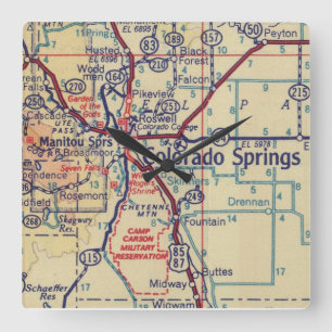 Colorado Springs  Map Vierkante Klok