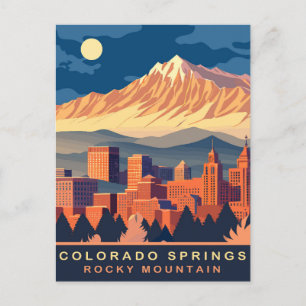 Colorado Springs, Rocky Mountains, Reizen Briefkaart