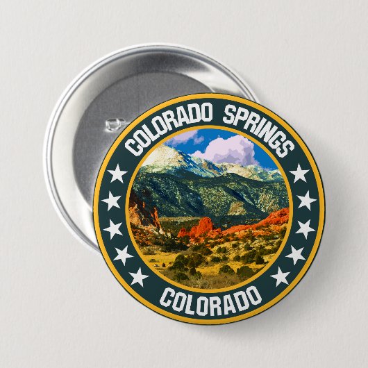 Colorado Springs Ronde Button 7,6 Cm (Voorkant /achterkant)