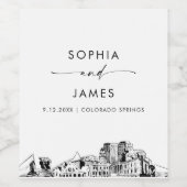 Colorado Springs Skyline Wijn Etiket (Enkel label)
