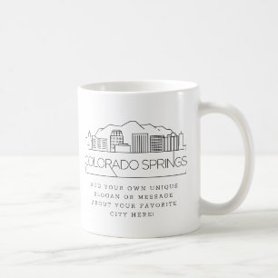 Colorado Springs Stylized Skyline   Aangepaste slo Koffiemok