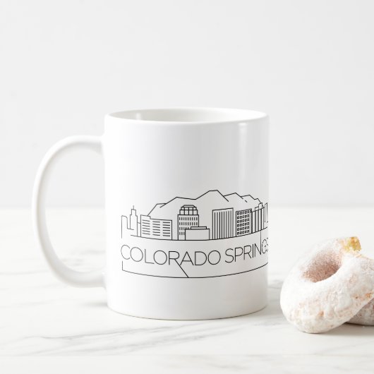 Colorado Springs Stylized Skyline Koffiemok (Met donut)