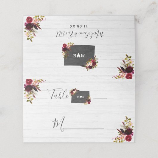 Colorado Staat Bestemming Rustieke Tafelnummer (Buitenkant ongevouwen)