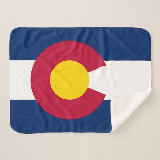 Colorado Staat Vlag Print Patriottisch Sherpa Deken (Voorkant (horizontaal))