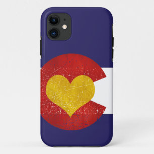Colorado Staatsvlag Hart Grunge Denver Liefde iPhone 11 Hoesje