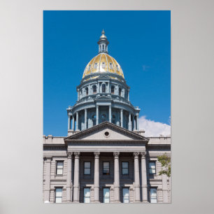 Colorado State Capitol Dome en Portico Poster