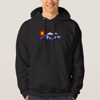Colorado State Denver Map Flag Co Souvenir Mountai Hoodie