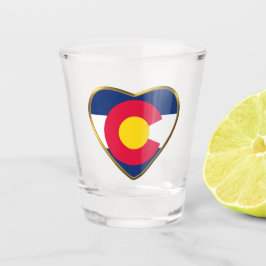 Colorado State Flag Heart Shot Glas