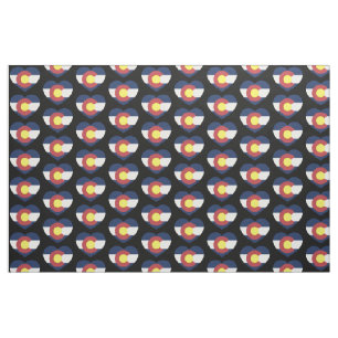 Colorado State Flag Love Heart Pattern Stof