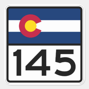 Colorado State Highway 145 Vierkante Sticker
